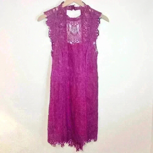 NWT Intimately FREE PEOPLE Women’s Magenta Lace Dress Size Small - Picture 6 of 16